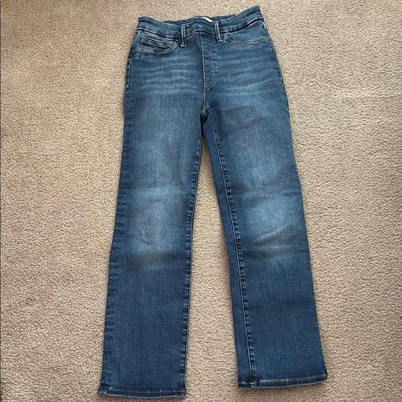 Good American Blue Pull On Straight Leg Jeans size 2 - Picture 1 of 7